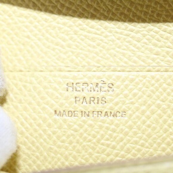 HERMES Bearn Compact Wallet Epsom Yellow Auth 45049A - Picture 10 of 16